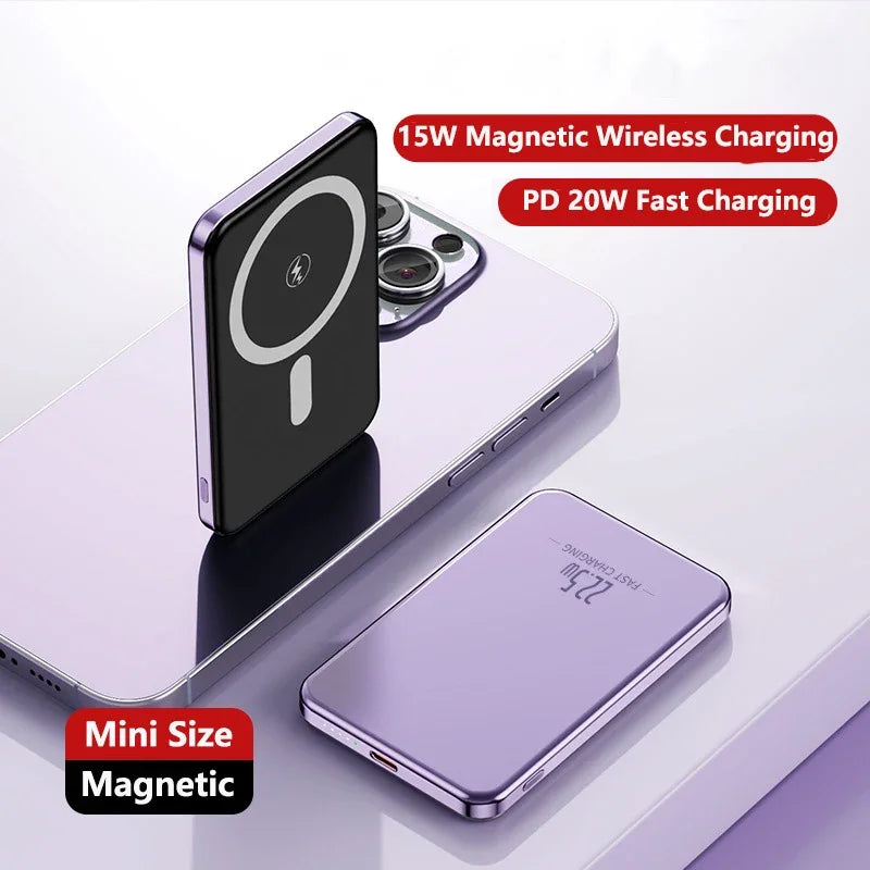 Portable Charger 10000Mah Magnetic Power Bank PD20W Wireless Fast Charging for Magsafe Power Bank for Iphone Samsung Xiaomi Etc.