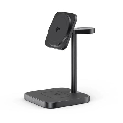 LULULOOK Qi2 3 in 1 Wireless Charging Station Aluminum,Fast 15W Mag-Safe Charger Stand for Iphone 17 16 15 14,5W for Apple Watch